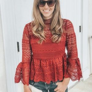 Lace Peplum Top